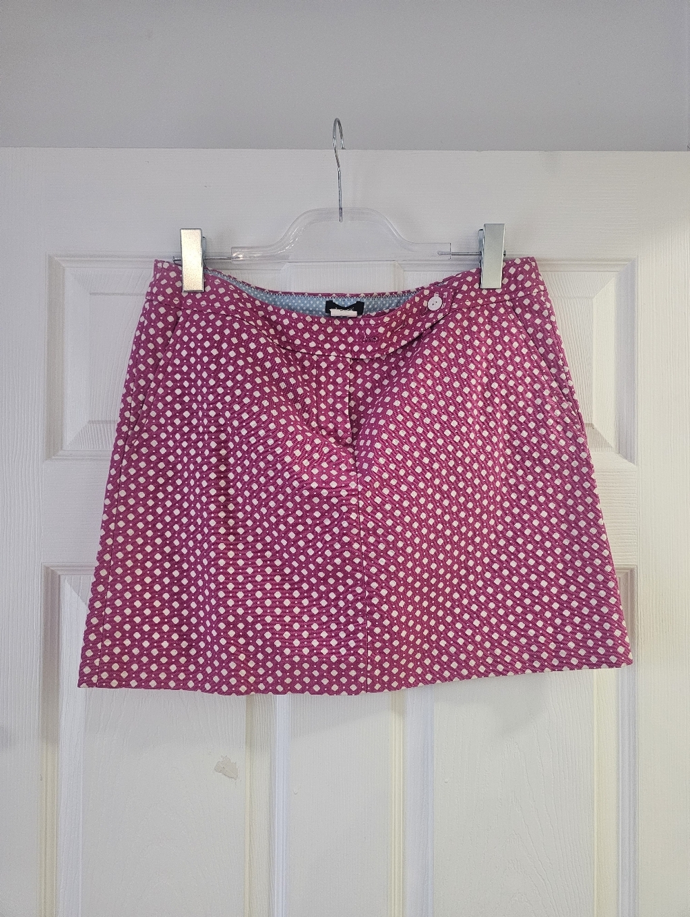 J. Crew Pink & White Mini Skirt